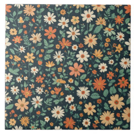 Einfaches Blumenmuster Fliese