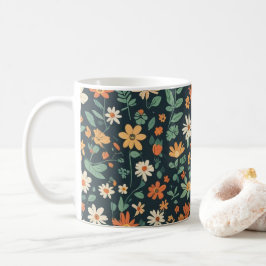 Einfaches Blumenmuster Kaffeetasse