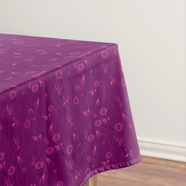 Einfaches Blumenmuster Retro Burgunderrot Tischdecke (Beispiel)