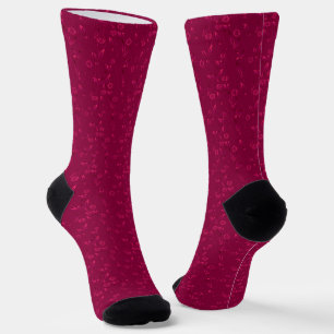 Einfaches Blumenmuster Retro Rot Socken