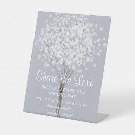 Einfaches Blumenstrauß-Hochzeitplakatzeichen Sockelschild