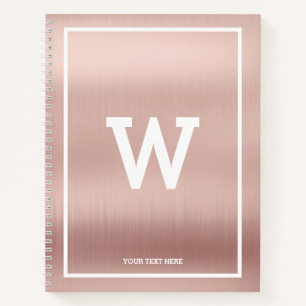 Einfaches Blush Pink Initial Monogram Sketchbook Notizbuch