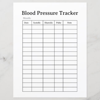 Einfaches Blutdruck-Tracker-Blatt