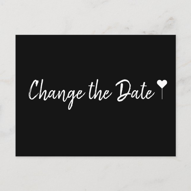 Einfaches Bohemisches Skript Schwarz Ändern des Da Postkarte (Vorderseite)