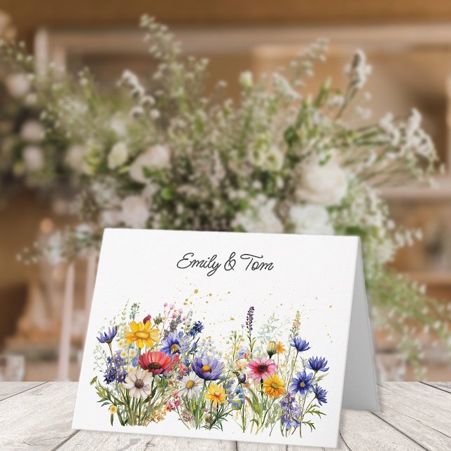 Einfaches Boho-Chic-Wildblumen  Dankeskarte (Von Creator hochgeladen)