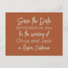 Einfaches Boho Minimalistisch Rust Wedding speiche Postkarte