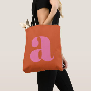 Einfaches Boho Rosa Orange Fettes Monogramm Anfang