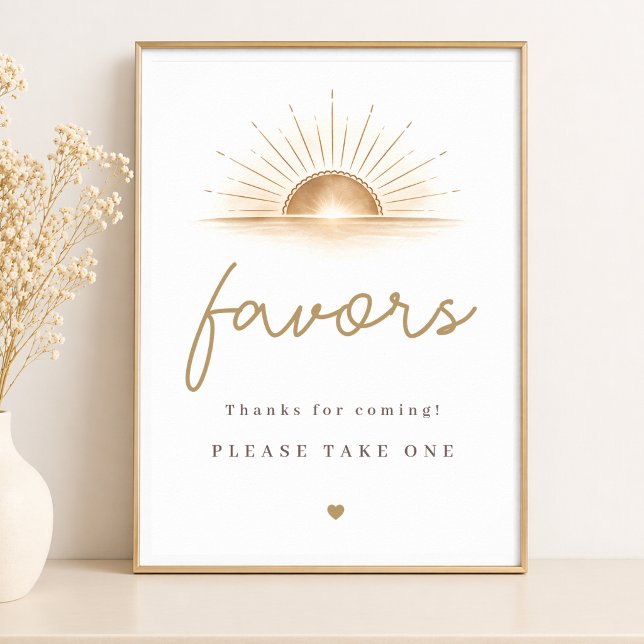 Einfaches Boho-Sonnenstrahl-Babyshower-Partygesche Poster (Von Creator hochgeladen)