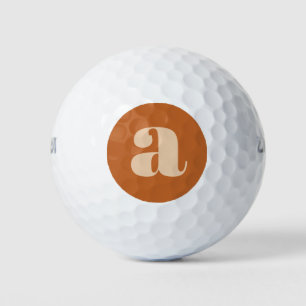 Einfaches Boho-Terrakotta fett Retro-Monogramm Anf Golfball