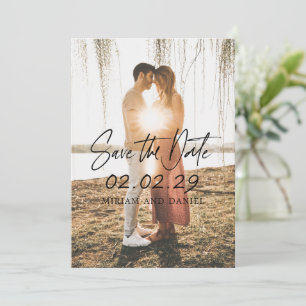 Einfaches Bold Date Foto Moderne Hochzeit Save The Date