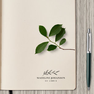 Einfaches Botanisches Bibliotheksbuch Gummistempel