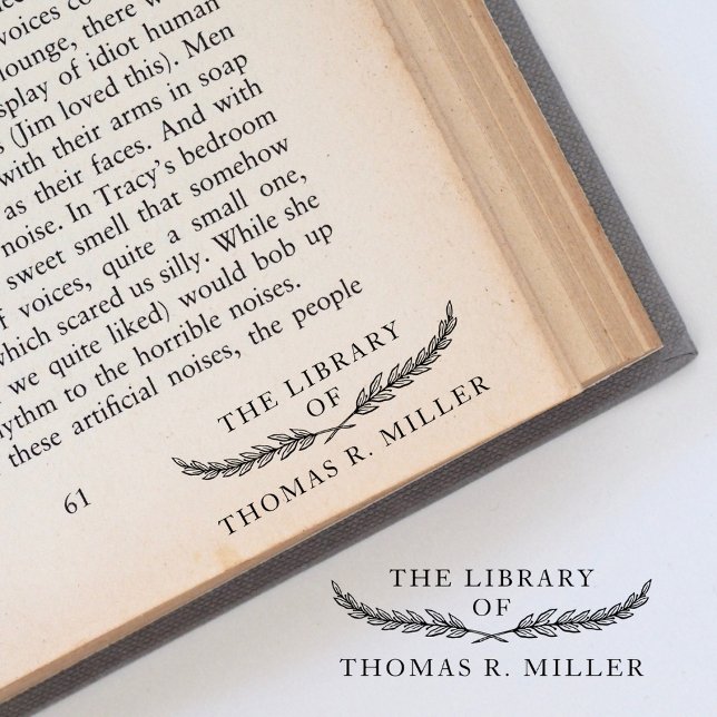 Einfaches Botanisches Bibliotheksbuch Permastempel (Von Creator hochgeladen)
