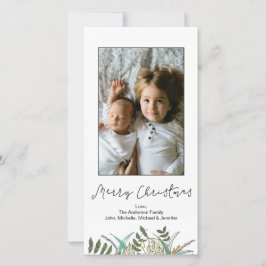 Einfaches botanisches Blatt-frohe Weihnachten