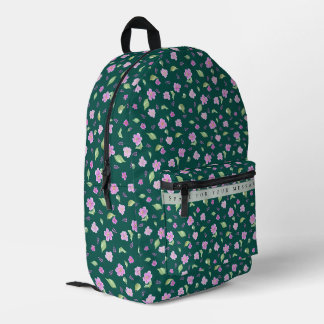 Einfaches botanisches Blumenmuster Bedruckter Rucksack