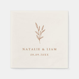 Einfaches botanisches Burnt Orange Wedding Napkins Serviette
