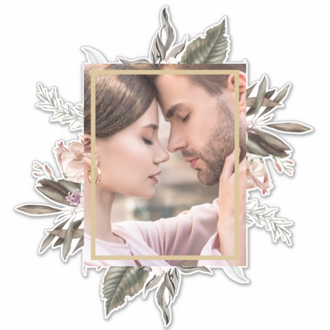 Einfaches botanisches Foto Aufkleber (Vorderseite)