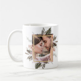 Einfaches botanisches Gerahmtes Foto Kaffeetasse