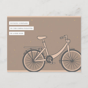 Einfaches braunes Fahrrad Vintage Postkarte