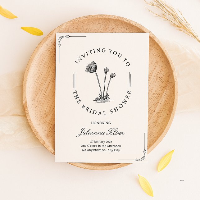 Einfaches Brautparty für die handgezeichnete schwa Einladung (Von Creator hochgeladen)