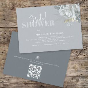 Einfaches Brautparty QR Code Geschenkregister Einladung