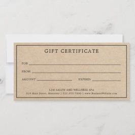 Einfaches Brown Monogram Geschenkgutschein