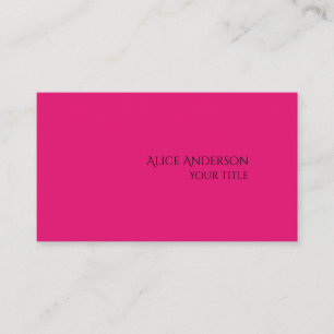 Einfaches Budget 1 Solid Color Modernes Rosa Visitenkarte