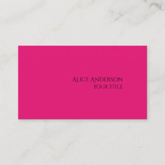Einfaches Budget 1 Solid Color Modernes Rosa Visitenkarte