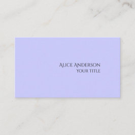 Einfaches Budget Einfarbiges modernes Periwinkle Visitenkarte