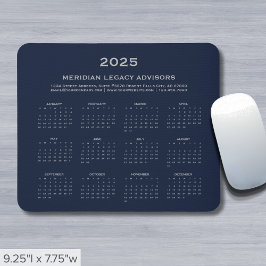 Einfaches Business-2025-Kalender Mousepad