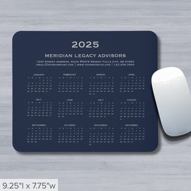 Einfaches Business-2025-Kalender Mousepad (Von Creator hochgeladen)