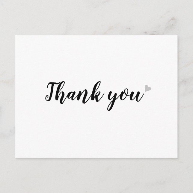 Einfaches Business dank Schwarz und Weiß Postkarte (Vorderseite)