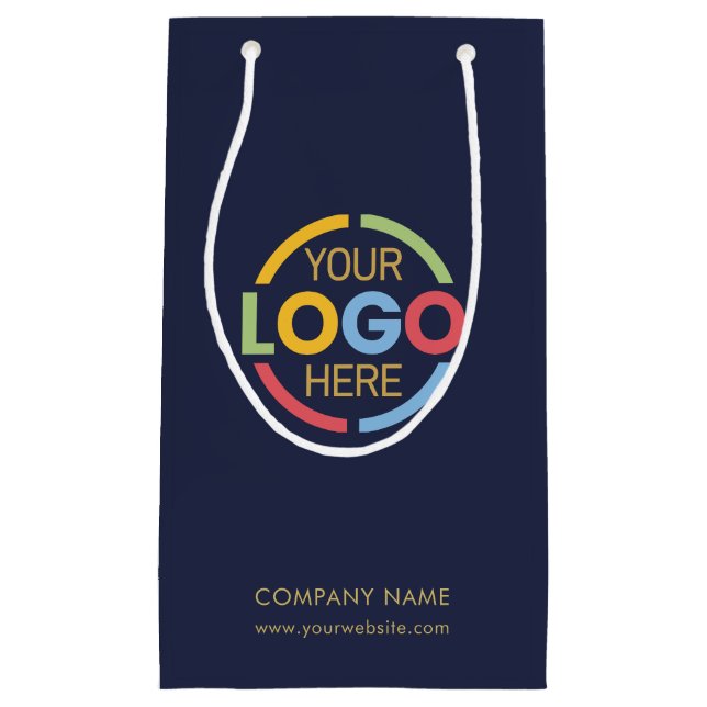 Einfaches Business-Logo für Navy-Unternehmen Kleine Geschenktüte (Vorderseite)