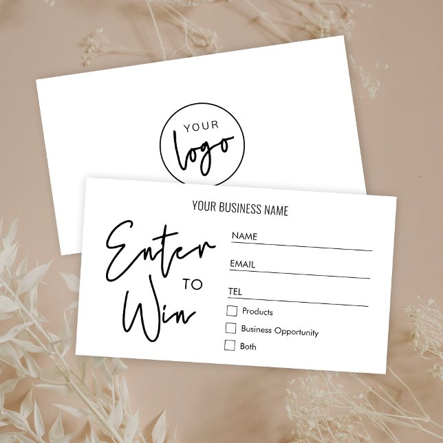 Einfaches Business-Logo-Raffel Ticket gewinnen (Minimalist business logo black and white raffle tickets)