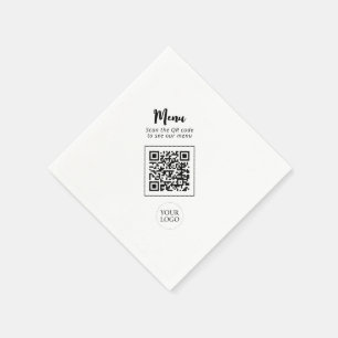 Einfaches Business-Logo und QR-Code Werbung Napkin Serviette