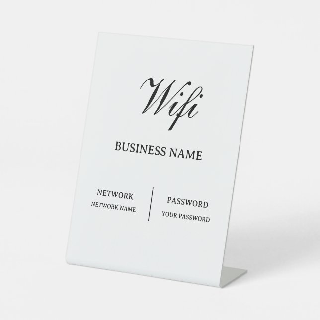 Einfaches Cafe-Wifi-Passwort Sockelschild (Vorderseite)