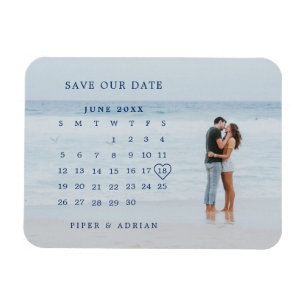 Einfaches Calendar-Foto Hochzeit Sichern des Datum Magnet