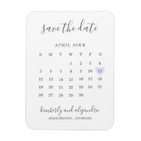 Einfaches Calendar Pastel Lila Herz Save the Date