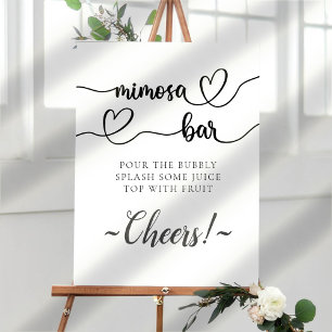 Einfaches Calligraphy-Mimosa-Bar-Schild Poster