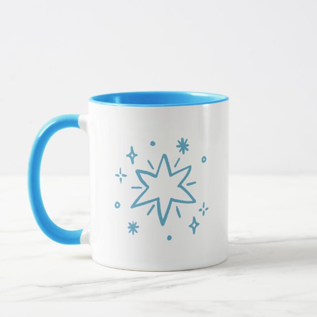 Einfaches Charmantes Sterne-Thema Sternenexplosion Tasse (Links)
