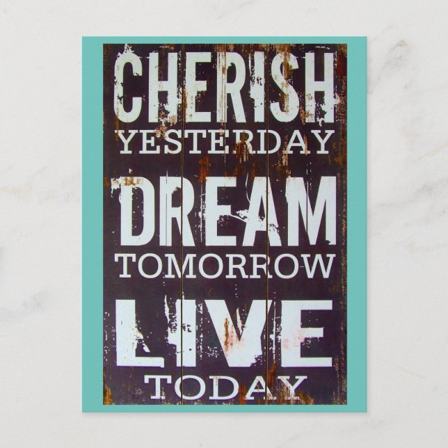 Einfaches Cherish Dream Live Inspiration Zitat Postkarte (Vorderseite)