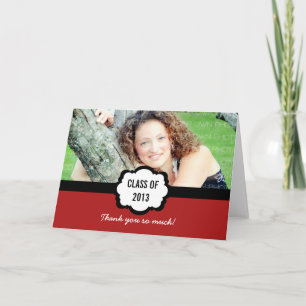 Einfaches Chic Abschluss Dankeschön Card, Rot Dankeskarte