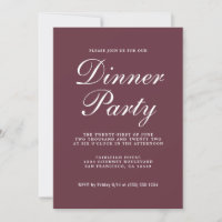 Einfaches Chic Calligraphy Burgundy Dinner Party