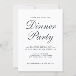 Einfaches Chic Calligraphy Weißes Party Einladung