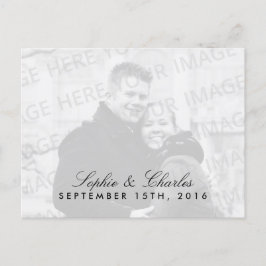 Einfaches Chic-Foto Save the Date Postkartenvorlag Ankündigungspostkarte