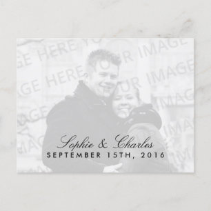 Einfaches Chic-Foto Save the Date Postkartenvorlag Ankündigungspostkarte