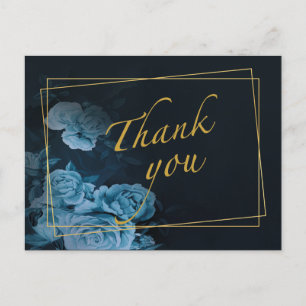 Einfaches Chic Gold Geometrischer Rahmen Danke Pos Postkarte