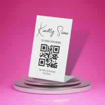 einfaches chic minimale qr Code Hochzeitsmenü