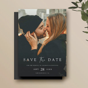 Einfaches Chic Modernes Foto Hochzeit retten das D Magneteinladung