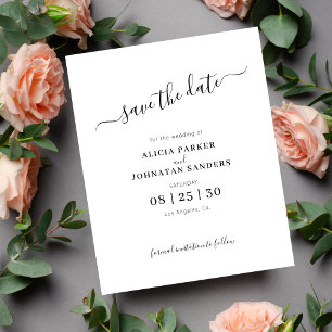 Einfaches, chic Script Hochzeit Save-the-Date-Budg
