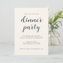 Einfaches Chic Script Light Ivory Dinner Party